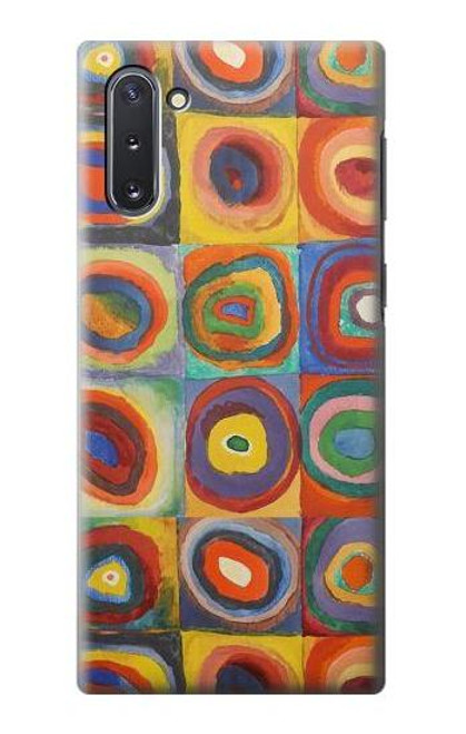 W3409 Carrés cercles concentriques Etui Coque Housse et Flip Housse Cuir pour Samsung Galaxy Note 10