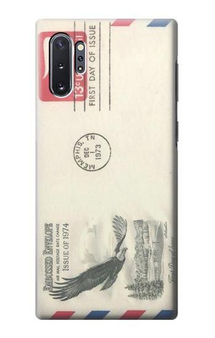 W3551 Art de l'millésimé de la poste enveloppe aérienne Etui Coque Housse et Flip Housse Cuir pour Samsung Galaxy Note 10 Plus