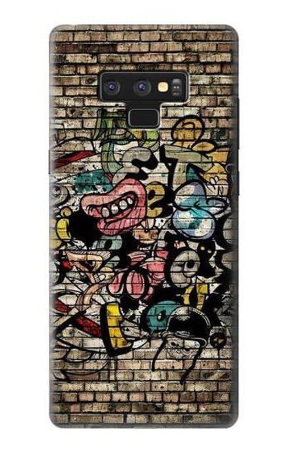 W3394 Graffiti mur Etui Coque Housse et Flip Housse Cuir pour Note 9 Samsung Galaxy Note9