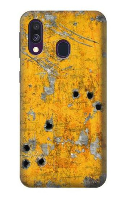 W3528 Bullet Rouille Jaune Métal Etui Coque Housse et Flip Housse Cuir pour Samsung Galaxy A40