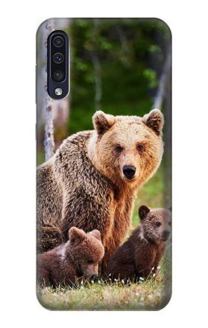 W3558 Famille d'ours Etui Coque Housse et Flip Housse Cuir pour Samsung Galaxy A70