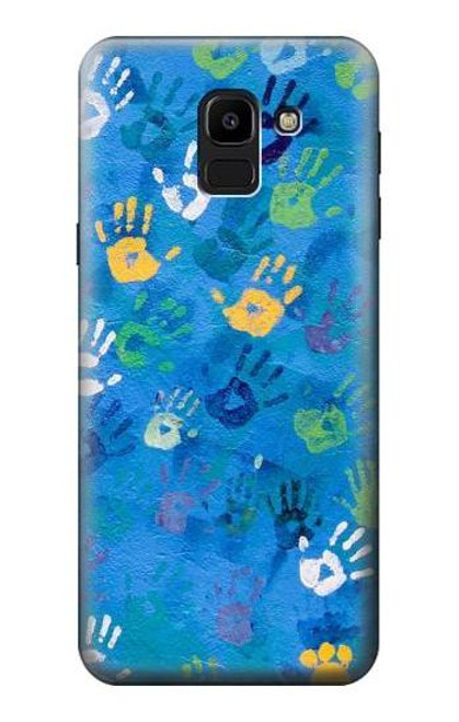 W3403 Imprimer la main Etui Coque Housse et Flip Housse Cuir pour Samsung Galaxy J6 (2018)