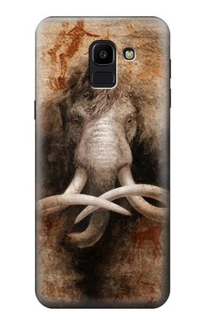 W3427 Mammoth Ancient Art la Grotte Etui Coque Housse et Flip Housse Cuir pour Samsung Galaxy J6 (2018)