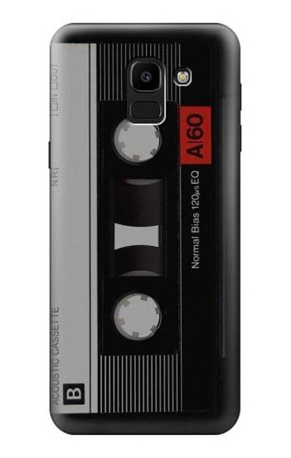 W3516 Ruban cassette millésimé Etui Coque Housse et Flip Housse Cuir pour Samsung Galaxy J6 (2018)