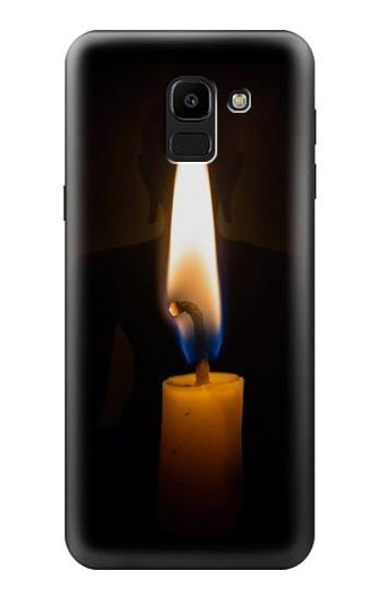 W3530 Bouddha bougie allumée Etui Coque Housse et Flip Housse Cuir pour Samsung Galaxy J6 (2018)
