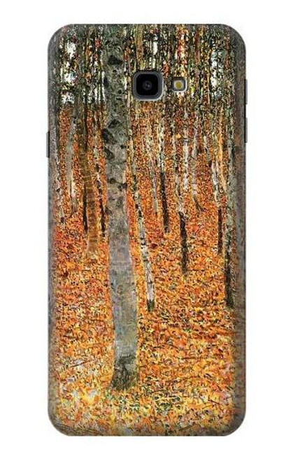 W3380 Gustav Klimt Bouleau Forêt Etui Coque Housse et Flip Housse Cuir pour Samsung Galaxy J4+ (2018), J4 Plus (2018)