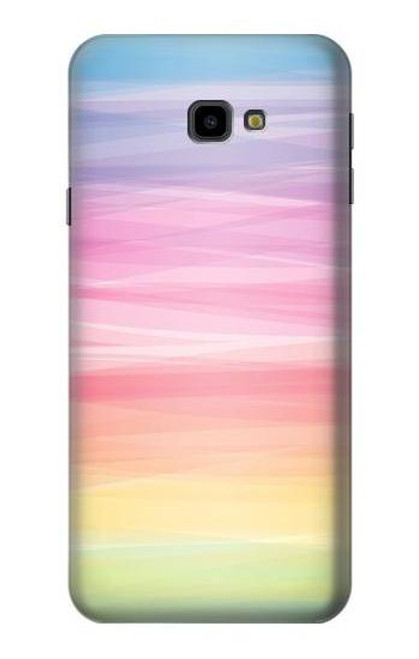 W3507 Coloré Arc-en-ciel pastel Etui Coque Housse et Flip Housse Cuir pour Samsung Galaxy J4+ (2018), J4 Plus (2018)
