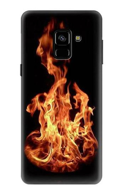 W3379 Cadre d'incendie Etui Coque Housse et Flip Housse Cuir pour Samsung Galaxy A8 (2018)