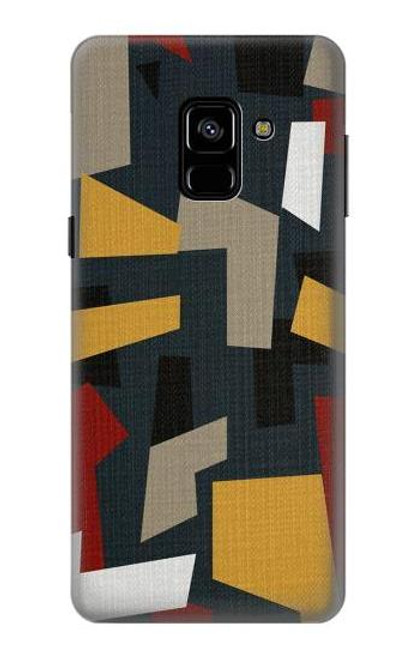 W3386 Résumé Tissu Texture Etui Coque Housse et Flip Housse Cuir pour Samsung Galaxy A8 (2018)