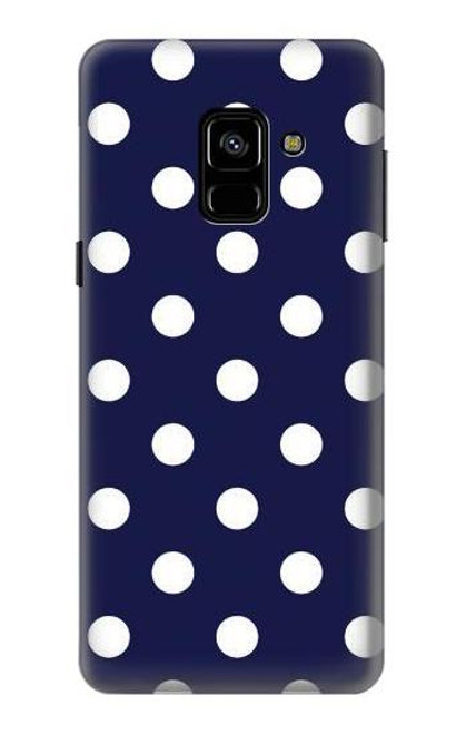 W3533 Bleu à pois Etui Coque Housse et Flip Housse Cuir pour Samsung Galaxy A8 (2018)