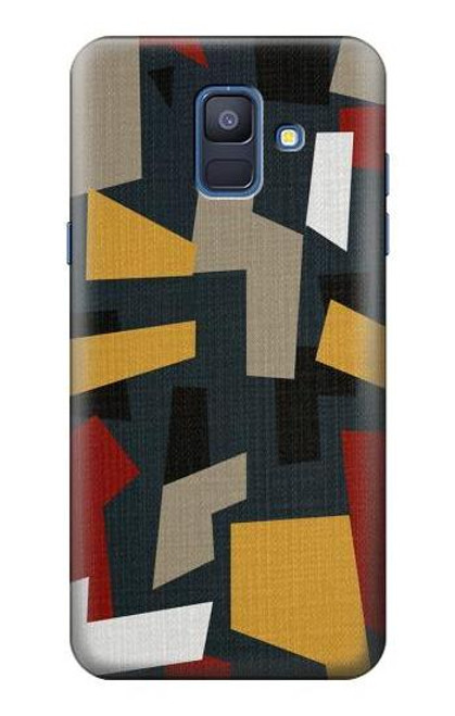 W3386 Résumé Tissu Texture Etui Coque Housse et Flip Housse Cuir pour Samsung Galaxy A6 (2018)