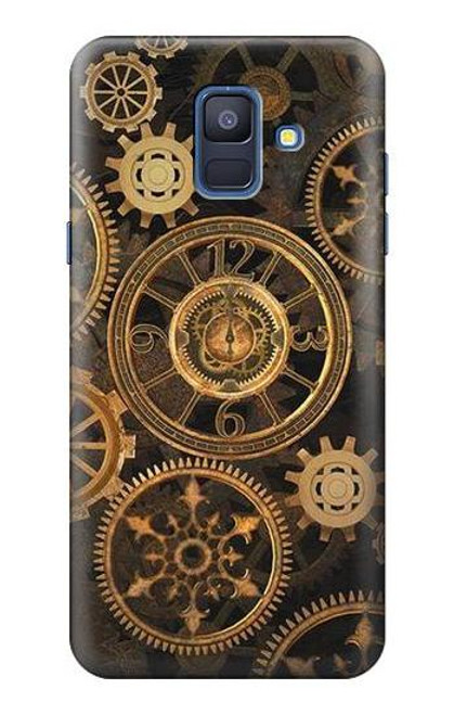 W3442 vitesse d'horloge Etui Coque Housse et Flip Housse Cuir pour Samsung Galaxy A6 (2018)