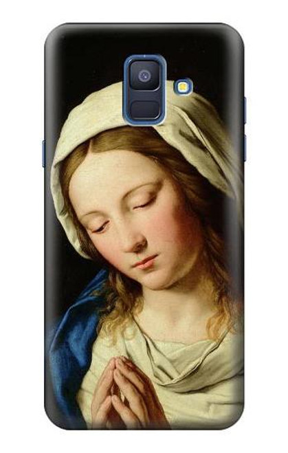 W3476 Prière Vierge Marie Etui Coque Housse et Flip Housse Cuir pour Samsung Galaxy A6 (2018)