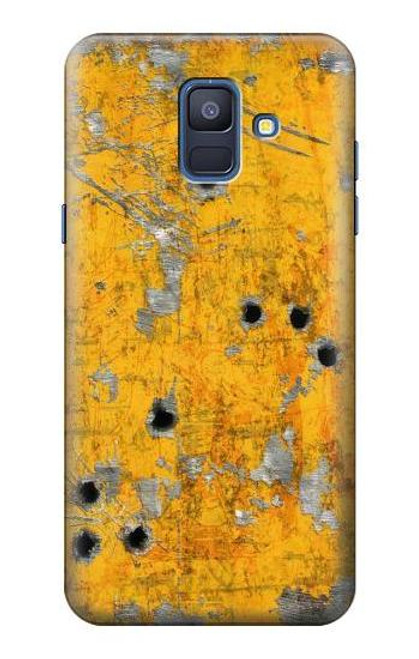 W3528 Bullet Rouille Jaune Métal Etui Coque Housse et Flip Housse Cuir pour Samsung Galaxy A6 (2018)