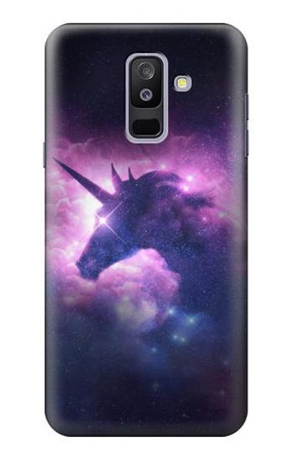 W3538 Licorne Galaxie Etui Coque Housse et Flip Housse Cuir pour Samsung Galaxy A6+ (2018), J8 Plus 2018, A6 Plus 2018