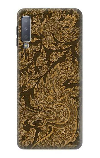 W3382 Thai Art Naga Etui Coque Housse et Flip Housse Cuir pour Samsung Galaxy A7 (2018)