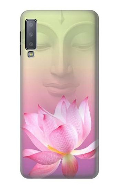 W3511 Fleur de lotus Bouddhisme Etui Coque Housse et Flip Housse Cuir pour Samsung Galaxy A7 (2018)