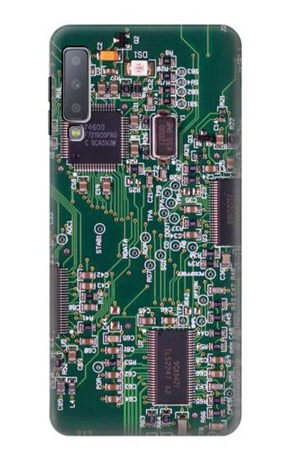 W3519 Electronique Circuit Board graphique Etui Coque Housse et Flip Housse Cuir pour Samsung Galaxy A7 (2018)
