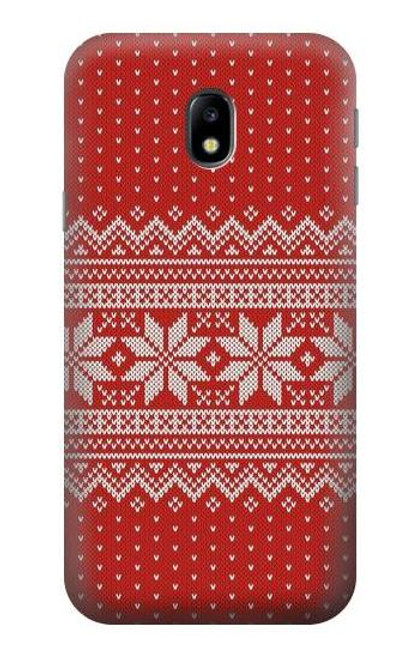 W3384 Motif d'hiver sans couture tricot Etui Coque Housse et Flip Housse Cuir pour Samsung Galaxy J3 (2017) EU Version