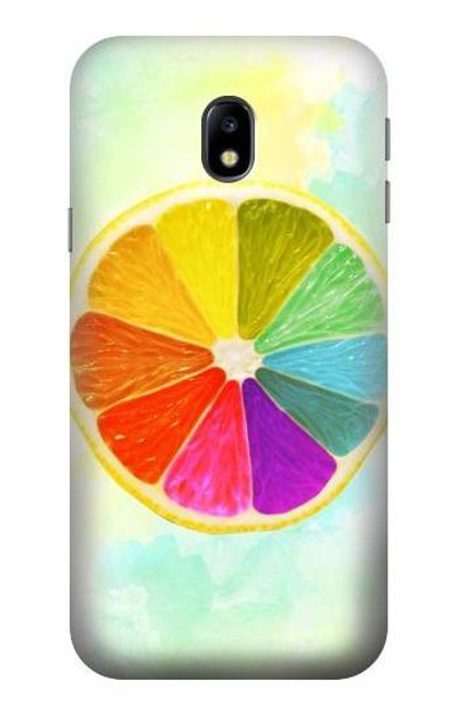 W3493 citron coloré Etui Coque Housse et Flip Housse Cuir pour Samsung Galaxy J3 (2017) EU Version