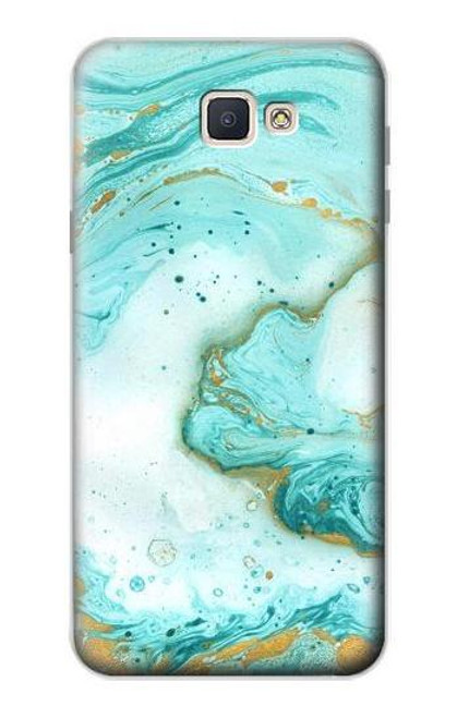 W3399 Vert Marbre Imprimer Graphique Etui Coque Housse et Flip Housse Cuir pour Samsung Galaxy J7 Prime (SM-G610F)