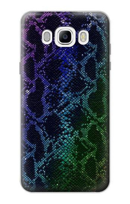 W3366 Arc en ciel Python graphique Imprimer Peau Etui Coque Housse et Flip Housse Cuir pour Samsung Galaxy J7 (2016)