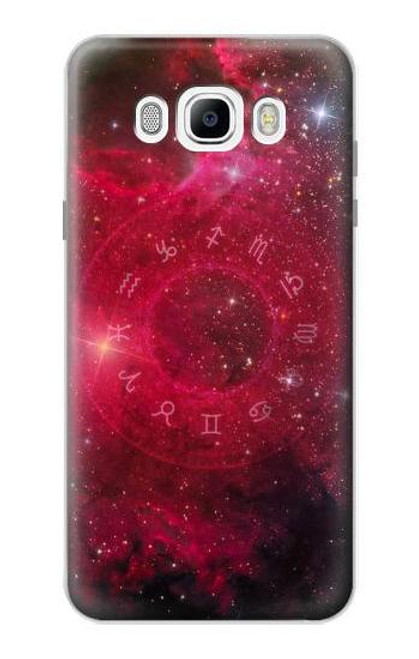 W3368 Zodiaque Rouge Galaxie Etui Coque Housse et Flip Housse Cuir pour Samsung Galaxy J7 (2016)