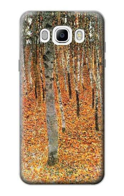 W3380 Gustav Klimt Bouleau Forêt Etui Coque Housse et Flip Housse Cuir pour Samsung Galaxy J7 (2016)