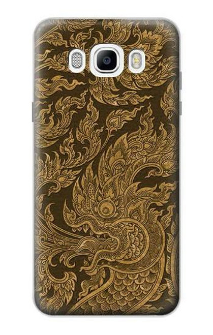 W3382 Thai Art Naga Etui Coque Housse et Flip Housse Cuir pour Samsung Galaxy J7 (2016)