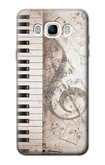 W3390 Note de musique Etui Coque Housse et Flip Housse Cuir pour Samsung Galaxy J7 (2016)