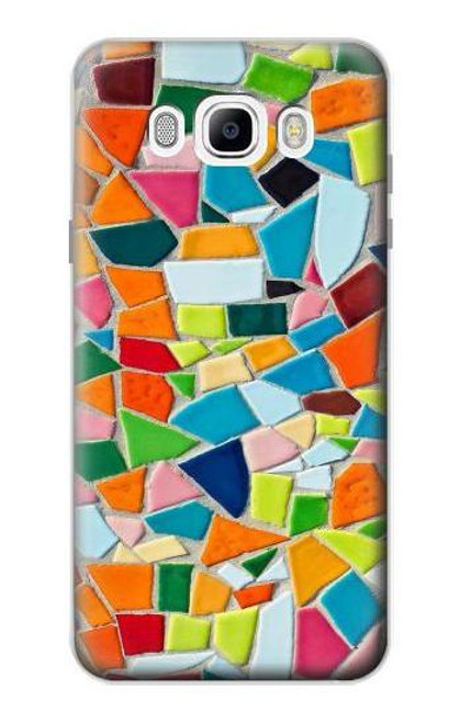 W3391 Art abstrait carreaux de mosaïque graphique Etui Coque Housse et Flip Housse Cuir pour Samsung Galaxy J7 (2016)