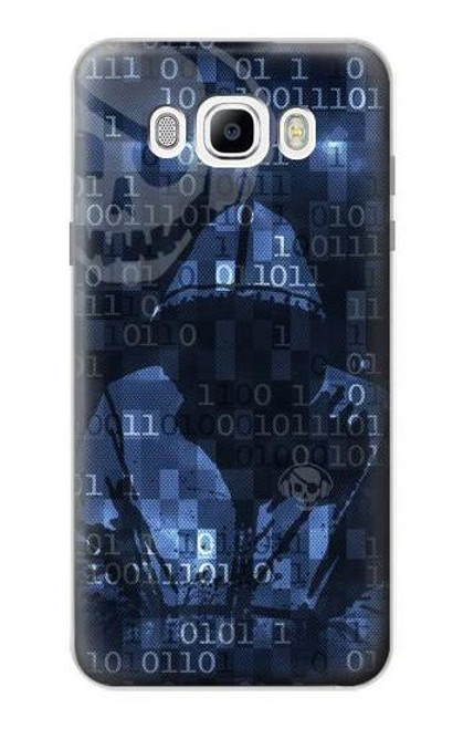 W3431 Numérique Cyber ​​code Hacker Etui Coque Housse et Flip Housse Cuir pour Samsung Galaxy J7 (2016)