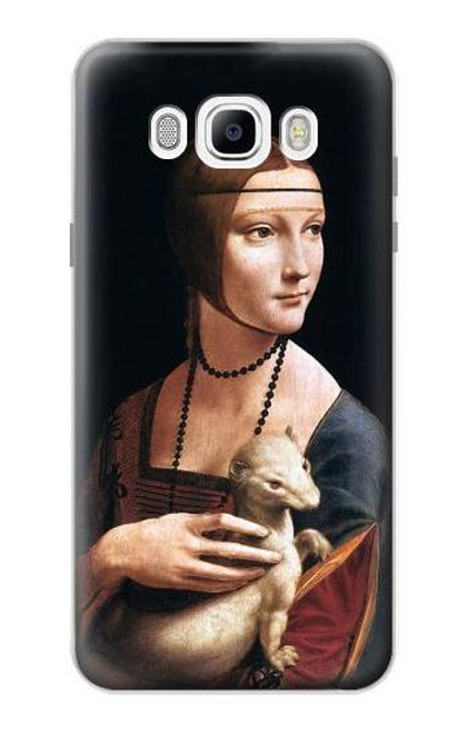 W3471 Lady hermine Leonardo da Vinci Etui Coque Housse et Flip Housse Cuir pour Samsung Galaxy J7 (2016)