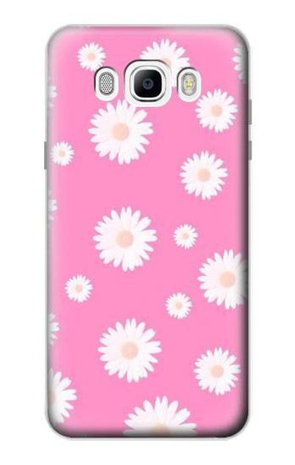 W3500 Motif floral rose Etui Coque Housse et Flip Housse Cuir pour Samsung Galaxy J7 (2016)