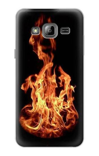 W3379 Cadre d'incendie Etui Coque Housse et Flip Housse Cuir pour Samsung Galaxy J3 (2016)