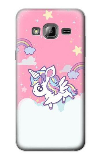 W3518 Licorne Dessin animé Etui Coque Housse et Flip Housse Cuir pour Samsung Galaxy J3 (2016)