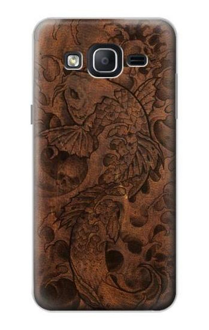 W3405 Graphique poisson Tatouage cuir Imprimer Etui Coque Housse et Flip Housse Cuir pour Samsung Galaxy On5
