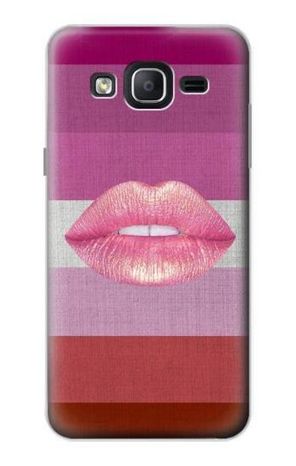 W3473 LGBT Lesbiennes Drapeau Etui Coque Housse et Flip Housse Cuir pour Samsung Galaxy On5