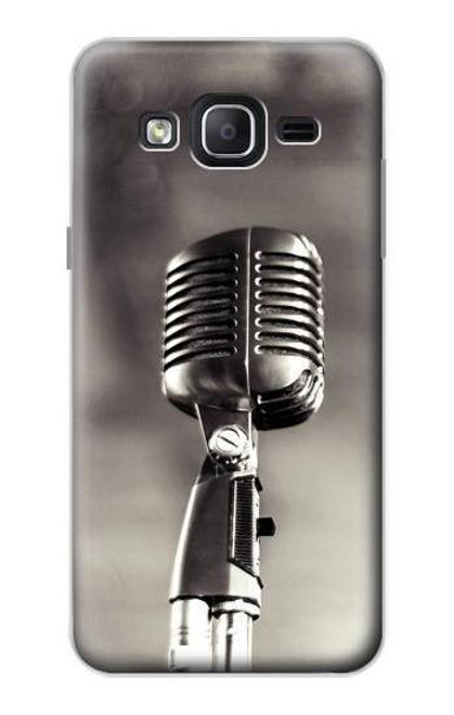 W3495 Microphone millésimé Etui Coque Housse et Flip Housse Cuir pour Samsung Galaxy On5