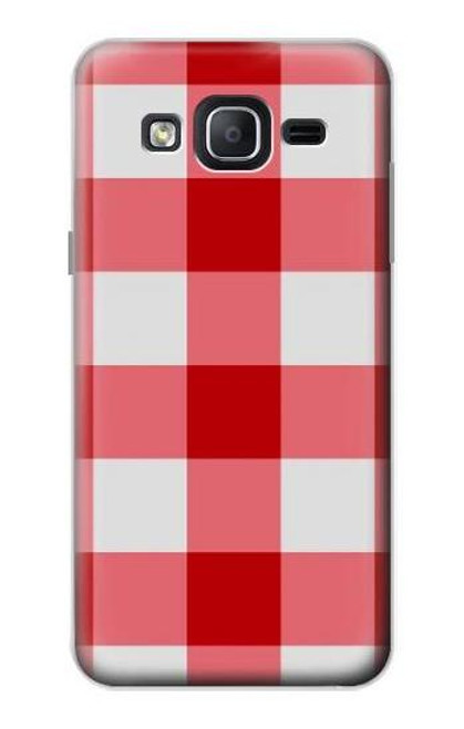 W3535 Rouge vichy Etui Coque Housse et Flip Housse Cuir pour Samsung Galaxy On5