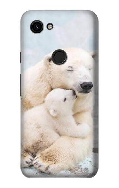 W3373 Famille d'ours polaire Etui Coque Housse et Flip Housse Cuir pour Google Pixel 3a