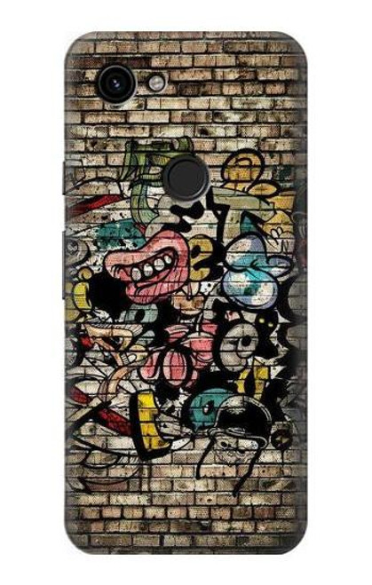 W3394 Graffiti mur Etui Coque Housse et Flip Housse Cuir pour Google Pixel 3a