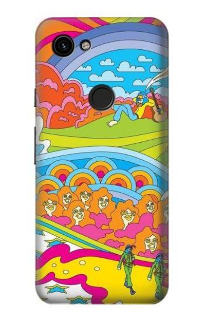 W3407 hippie Art Etui Coque Housse et Flip Housse Cuir pour Google Pixel 3a