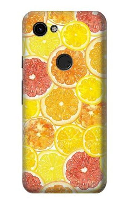 W3408 citron Etui Coque Housse et Flip Housse Cuir pour Google Pixel 3a