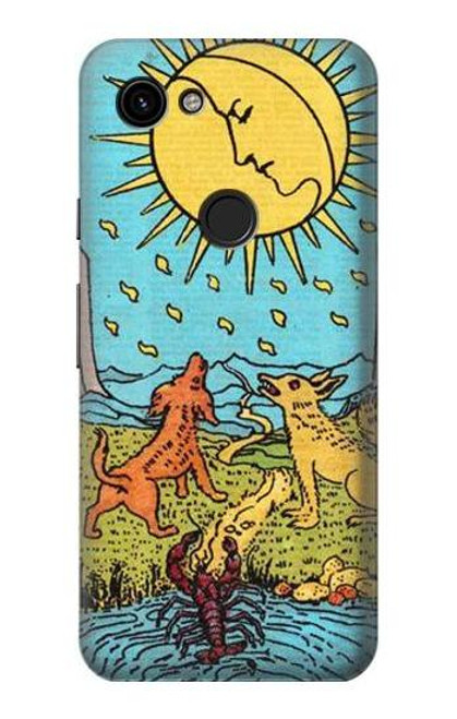 W3435 Carte de tarot Lune Etui Coque Housse et Flip Housse Cuir pour Google Pixel 3a