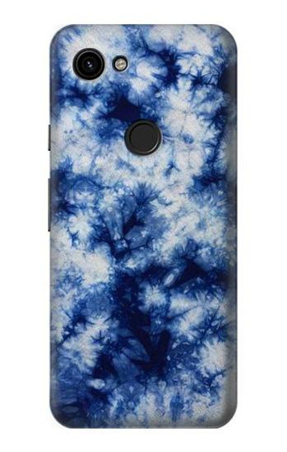 W3439 Tissu Indigo Tie Dye Etui Coque Housse et Flip Housse Cuir pour Google Pixel 3a