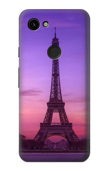 W3447 Paris Eiffel Le coucher du soleil Etui Coque Housse et Flip Housse Cuir pour Google Pixel 3a