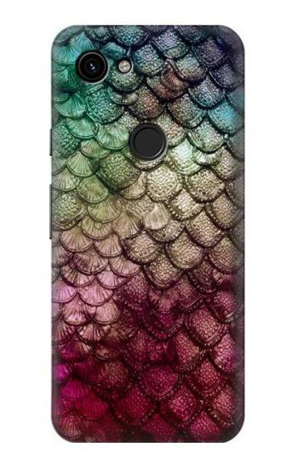 W3539 Sirène écailles de poisson Etui Coque Housse et Flip Housse Cuir pour Google Pixel 3a