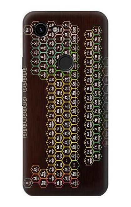 W3544 Néon Honeycomb Tableau périodique Etui Coque Housse et Flip Housse Cuir pour Google Pixel 3a