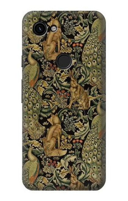 W3661 William Morris Forest Velvet Etui Coque Housse et Flip Housse Cuir pour Google Pixel 3a